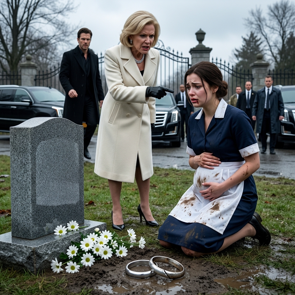 SHE SLAPPED THE PREGNANT MAID AT HER DAUGHTER’S GRAVE—THEN THE BILLIONAIRE ARRIVED
