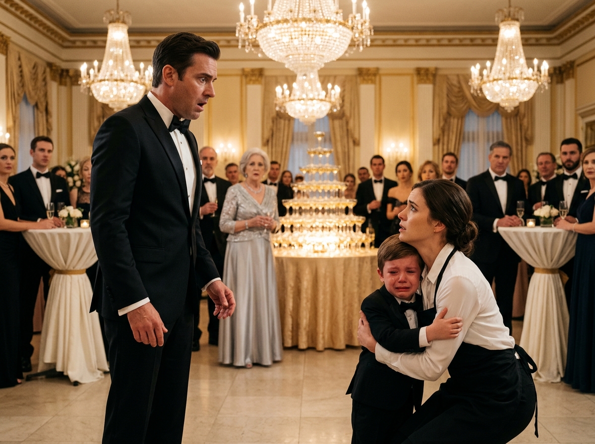 The Billionaire’s Son Ran to a Waitress at His Engagement Gala—Then He Called Her Mom