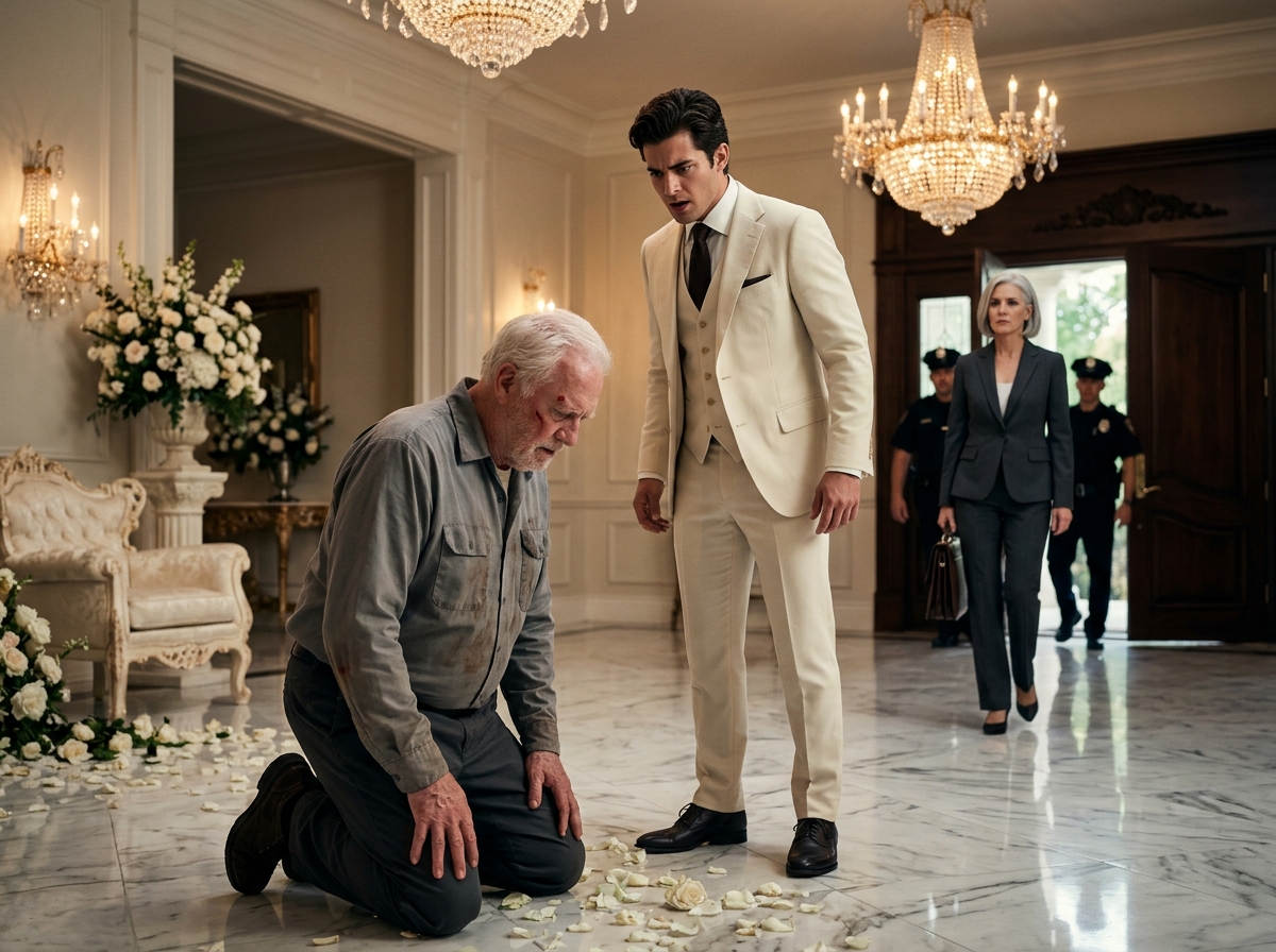 The Old Man Beside the Roses