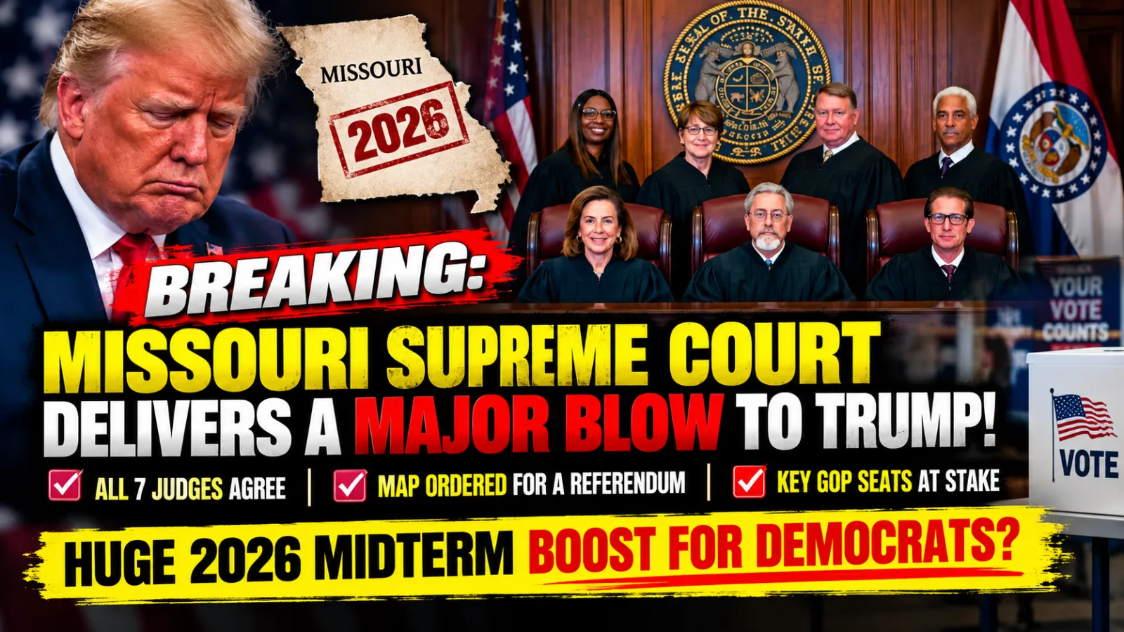 🚨 MISSOURI SUPREME COURT SHUTS DOWN A POWER GRAB — UNANIMOUS 7-0 RULING DEALS A MAJOR BLOW TO A TRUMP-ALIGNED PUSH… |