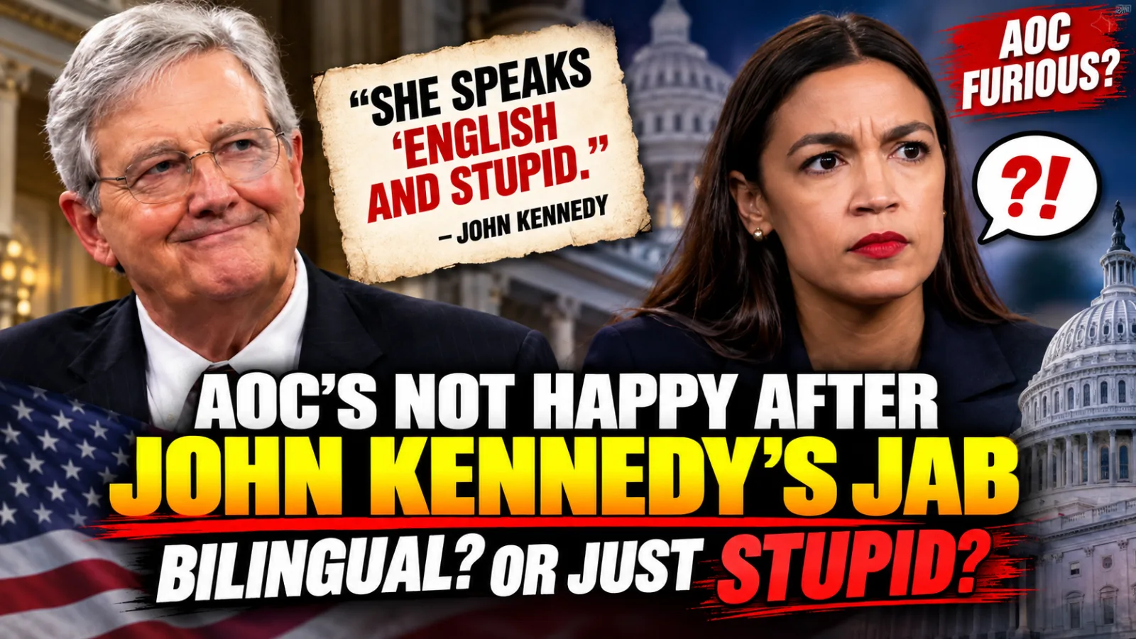 🚨 JOHN KENNEDY TORCHES AOC WITH “ENGLISH AND STUPID” JAB — AND THE REMARK JUST IGNITED A MASSIVE POLITICAL FIRESTORM… |