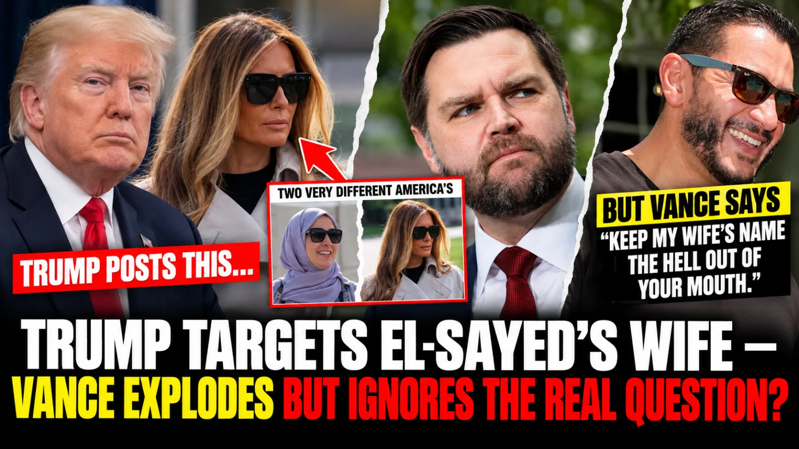 🔥 VANCE AND EL-SAYED COLLIDE OVER THEIR WIVES — NOW TRUMP’S HIJAB POST IS REIGNITING A FIERCE POLITICAL SHOWDOWN… |