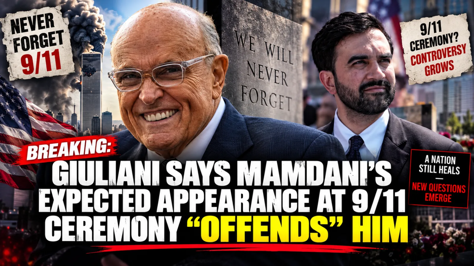 🔥 GIULIANI TAKES DIRECT AIM AT MAMDANI OVER HIS 9/11 CEREMONY APPEARANCE — AND THE “OFFENDS ME” REMARK JUST BLEW THE CLASH WIDE OPEN… |