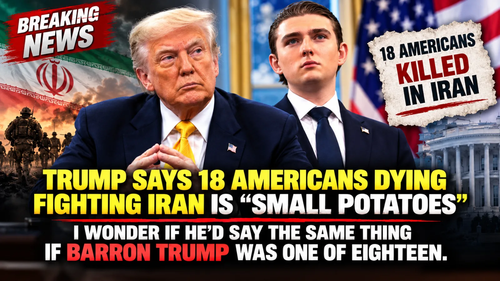 🔥 TRUMP HIT BY A “SMALL POTATOES” DEATH CONTROVERSY — AS THE BARRON COMPARISON BLOWS THE DEBATE WIDE OPEN… |