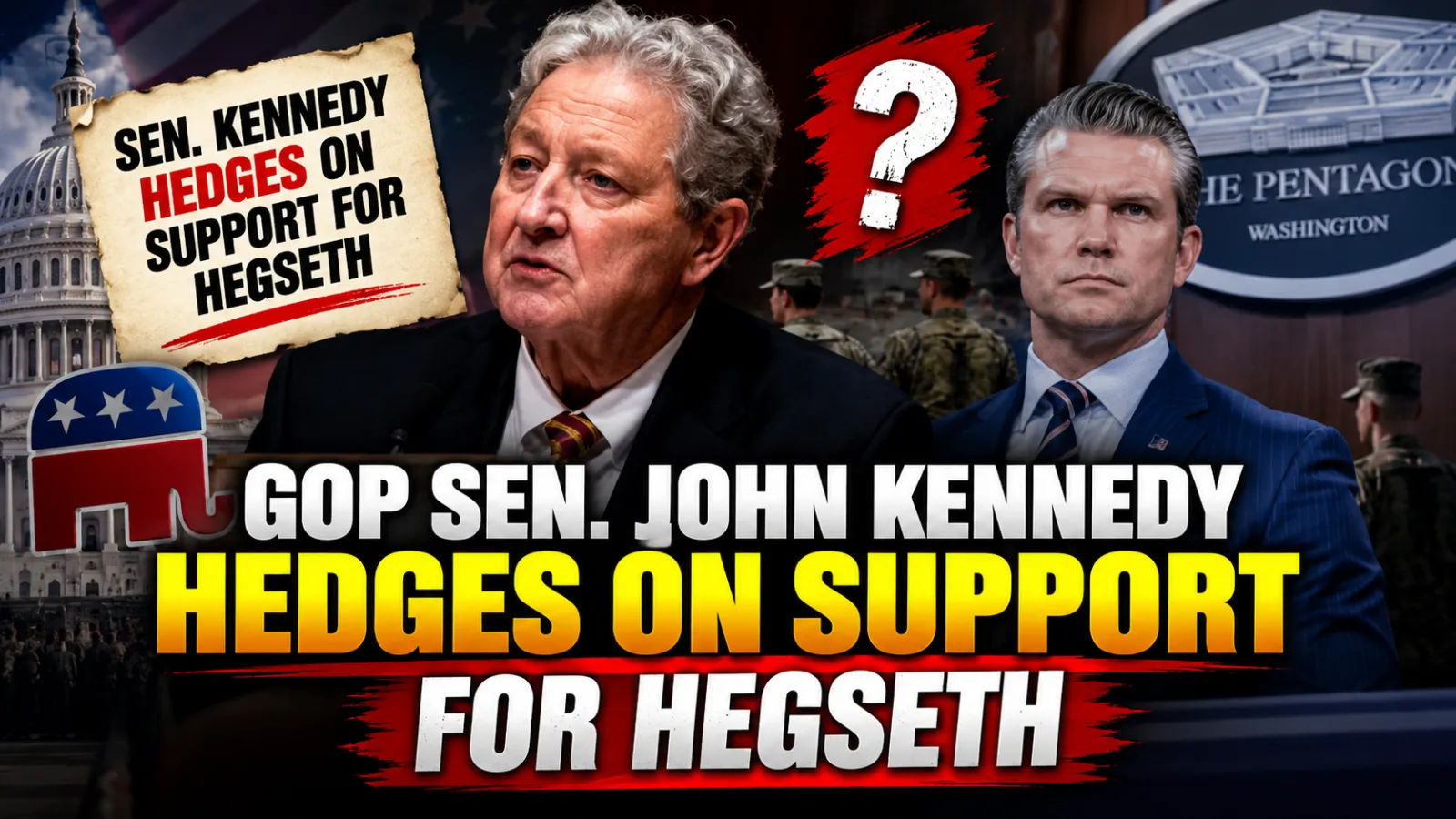 🔥 KENNEDY STOPS SHORT OF FULL HEGSETH SUPPORT — AS REPUBLICAN PRESSURE TURNS INTO A HIGH-STAKES SHOWDOWN… |