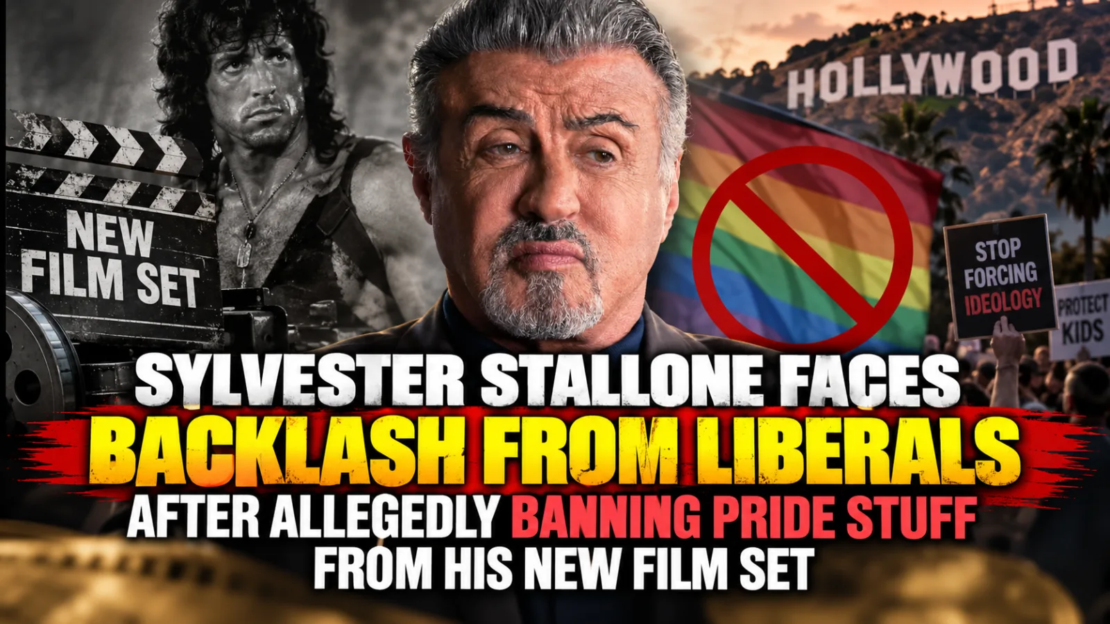 🔥 STALLONE HIT BY A “PRIDE BAN” CONTROVERSY — AS A NEW FILM SET BECOMES THE CENTER OF A HOLLYWOOD FIRESTORM… |
