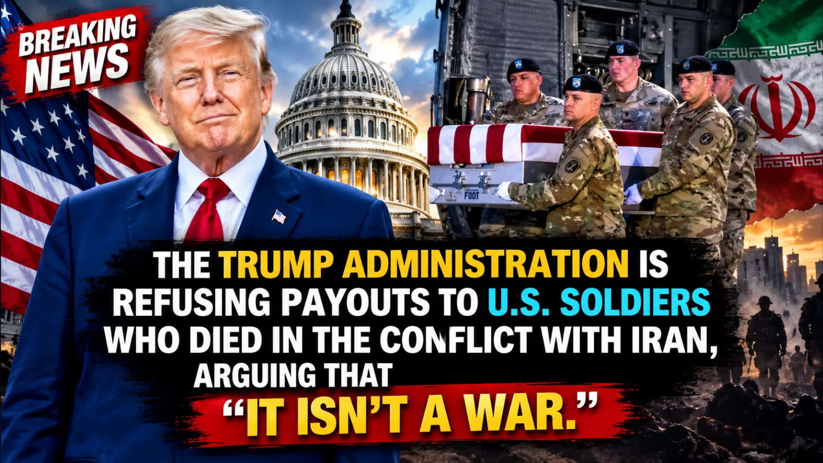 🔥 SOLDIER PAYOUT FIGHT ROCKS THE TRUMP ADMINISTRATION — AS AN “IT ISN’T A WAR” CLAIM BLOWS THE CONTROVERSY WIDE OPEN… |