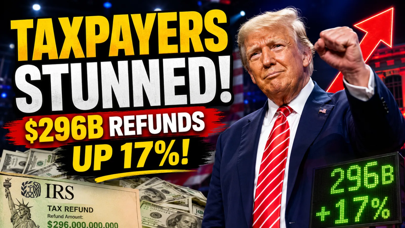 🔥 IRS REFUNDS SOAR TO $296 BILLION — A 17% JUMP THIS FILING SEASON IS SENDING SHOCKWAVES THROUGH TAX SEASON… |