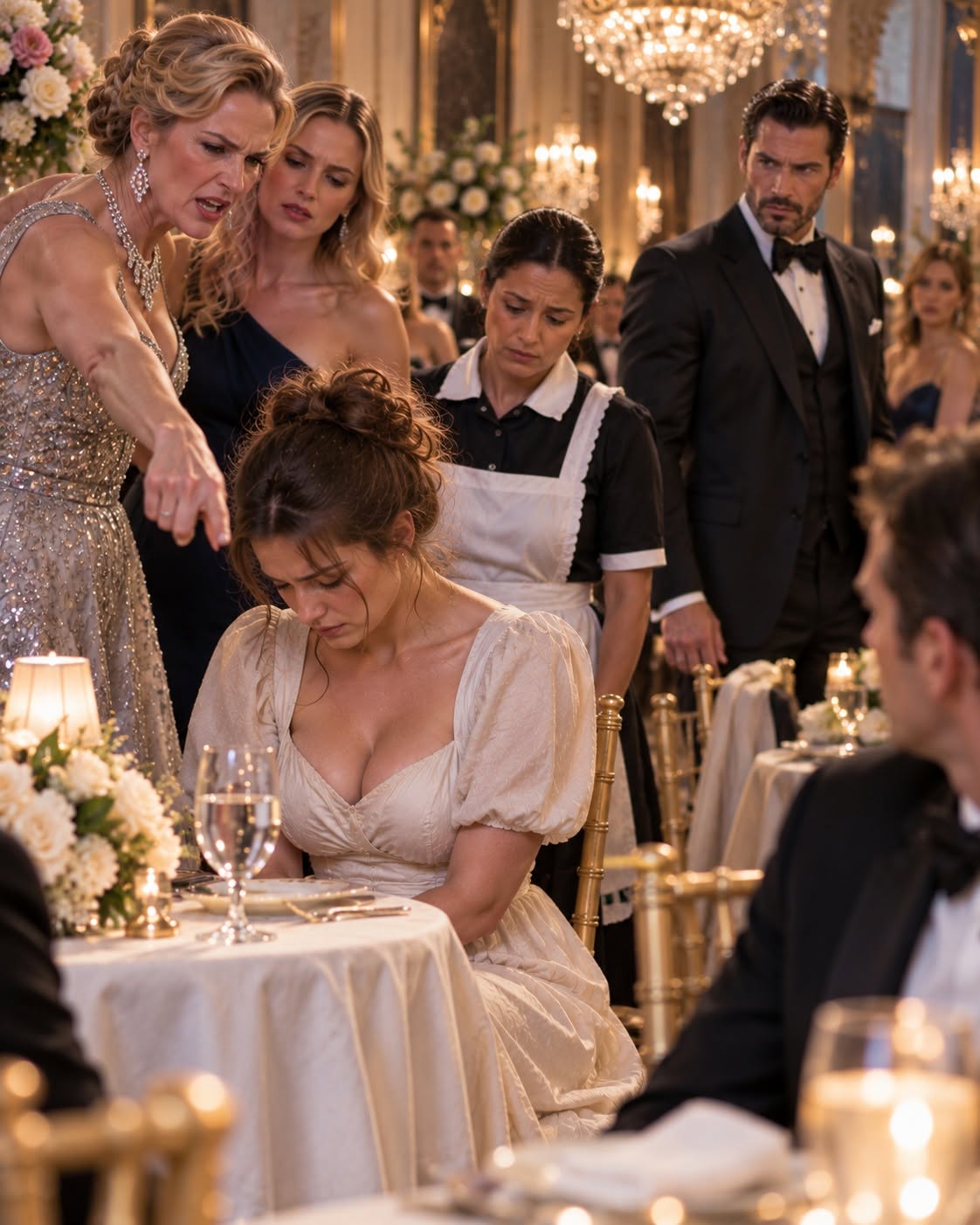 THE CURVY DAUGHTER WAS SEATED BESIDE THE KITCHEN—BUT THE BRASS KEY HER FAMILY TRIED TO TAKE OPENED A ROOM THAT COULD DESTROY THE DEAL THEY NEEDED ADRIEN MORETTI TO SIGN.