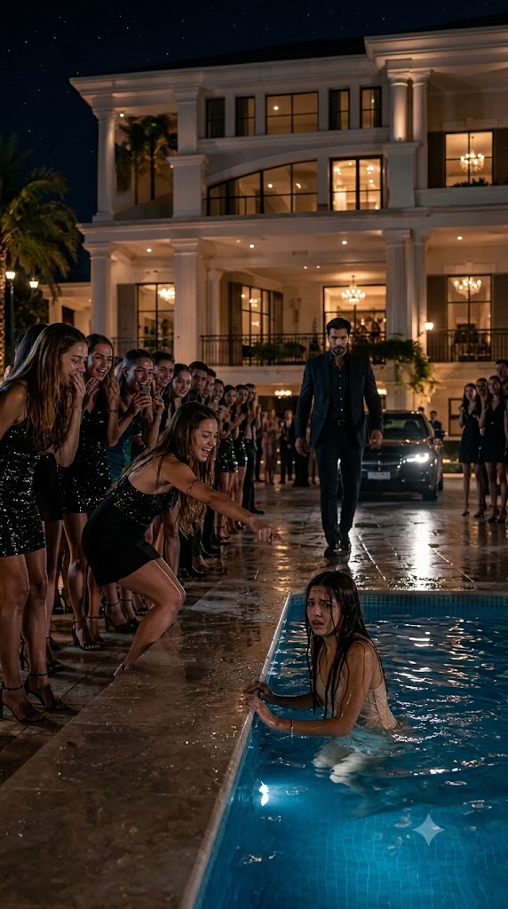 They Threw Her Into the Pool... Then a Black Luxury Car Arrived