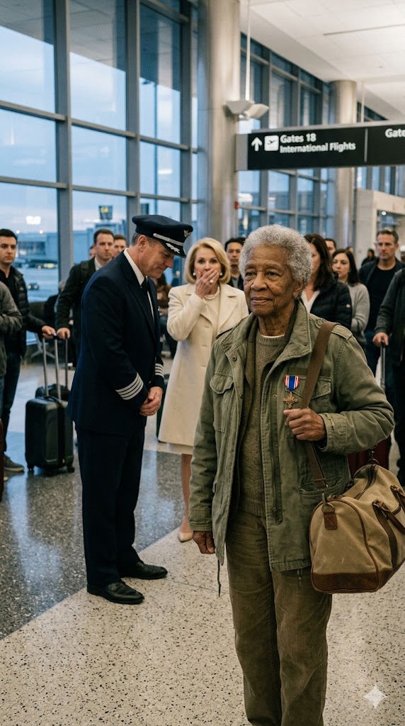 SHE LAUGHED AFTER PUSHING AN ELDERLY BLACK WOMAN TO THE FLOOR — THEN THE CAPTAIN RECOGNIZED HER MEDAL