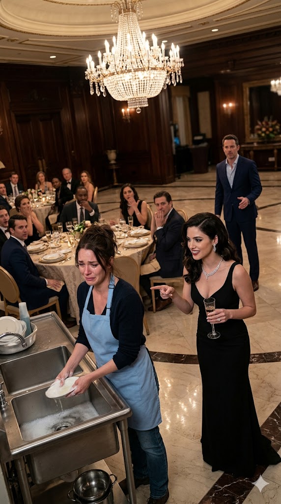 SHE WAS WASHING DISHES AT HIS PRIVATE PARTY... THEN HE HEARD THE TRUTH