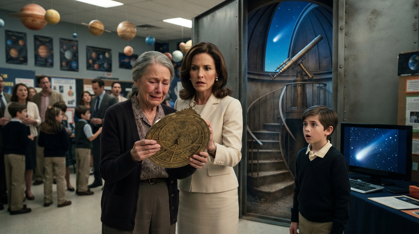 The Principal Humiliated an Elderly Custodian at the Science Fair—Then Her Antique Star Map Opened a Sealed Observatory