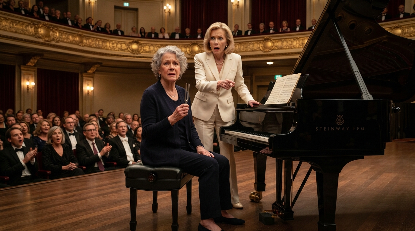 The Conservatory Chair Humiliated an Elderly Pianist on Stage—Then One Tuning Fork Exposed What She Had Hidden Inside the Grand Piano