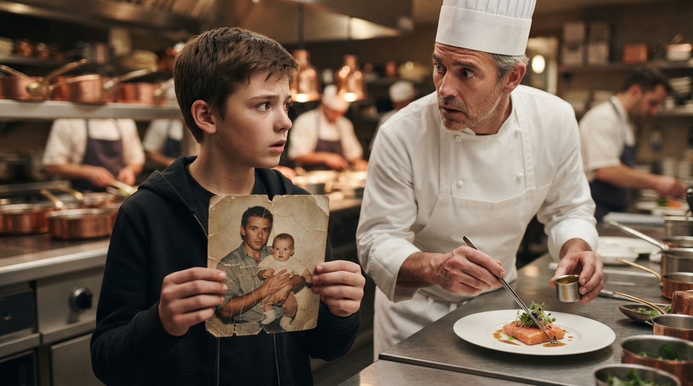 The Boy Saw the Chef’s Scar—Then Pulled Out a Photograph That Made the Entire Kitchen Go Silent