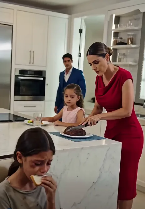 I came home early and found my daughter eating plain bread while my stepdaughter was served steak—what my wife said next changed our marriage forever.