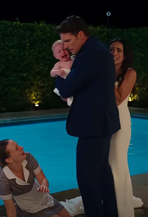 Vivian screamed, “She pushed the baby in!”—but when little Leo pointed at the security camera, her fake panic turned into real fear. Adrian was ready to blame Grace for what happened to his baby—until Leo’s tiny hand pointed toward the one thing Vivian had forgotten.