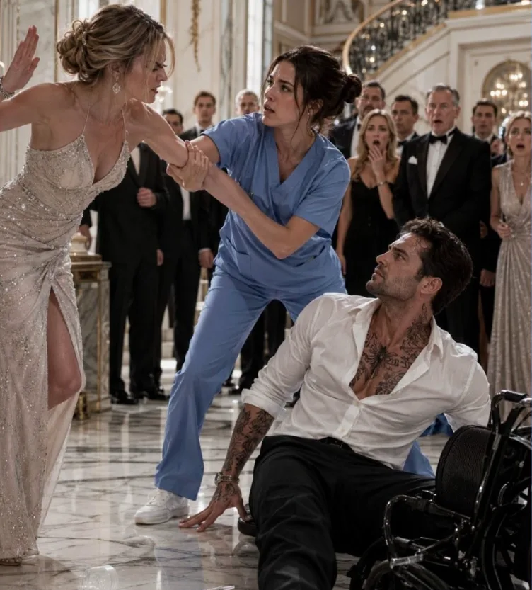Everyone watched his fiancée slap the disabled mafia boss—but when she raised her hand again, his quiet nurse caught her wrist and said, “You will not touch him again.”