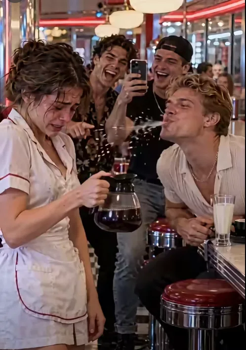 Three spoiled rich kids humiliated a helpless waitress while filming her reaction—but none of them noticed the black coffee still steaming at table 7.