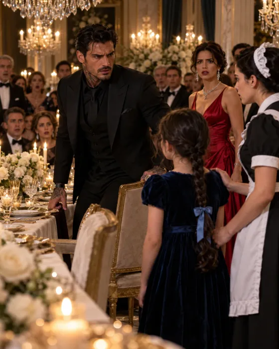 The mafia boss’s fiancée ordered the maid to cut his daughter’s waist-length hair before their engagement dinner—but when Luca saw the faded blue ribbon still in her braid, he stood up.