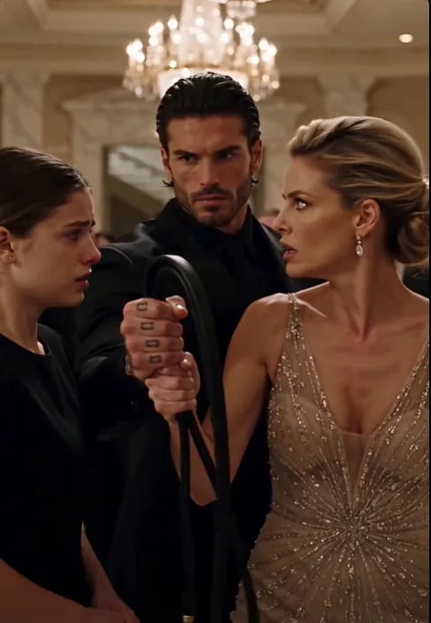 The mafia boss caught his fiancée’s riding crop inches before it struck the silent maid—then a tiny silver pendant around her neck made him forget his anger completely.