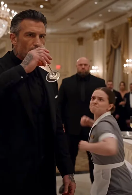 The poor maid punched the mafia boss in front of 300 guests just as he raised his champagne glass—seconds later, he smelled what was spreading across the marble floor.
