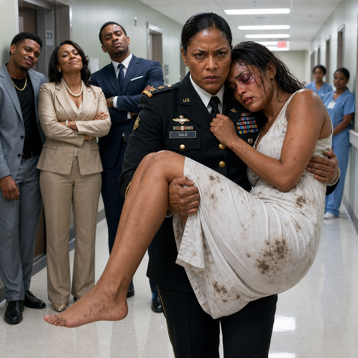 “Mom… please come get me. My husband’s family beat me…” My daughter’s trembling voice shattered through the phone before the line went dead. I drove to the hospital in my uniform, my heart burning with fear and rage. When I lifted her broken body into my arms, I stopped being just an officer. I became a mother ready to make them answer. - True Stories