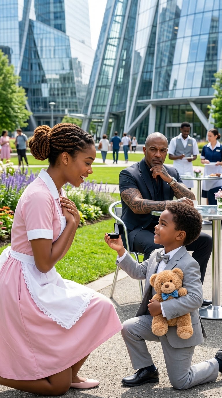 A Six-Year-Old Boy Proposed to Me While I Was Hiding From Men Sent to Collect Me—Then His Father Walked In and Everyone Went Silent