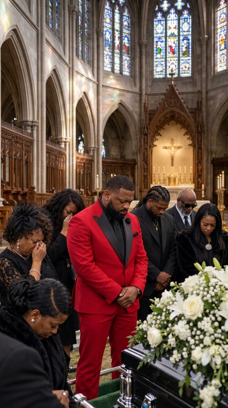 MY BROTHER WORE A BRIGHT RED SUIT TO OUR FATHER’S FUNERAL—THEN THE FAMILY LAWYER FOUND A SECRET LETTER SEWN INSIDE IT