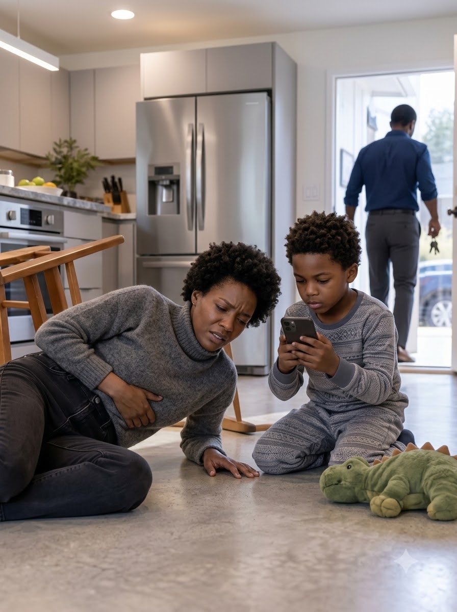 MY HUSBAND LEFT ME BARELY BREATHING ON THE KITCHEN FLOOR—THEN OUR 5-YEAR-OLD CALLED THE ONE MAN HE FEARED MOST