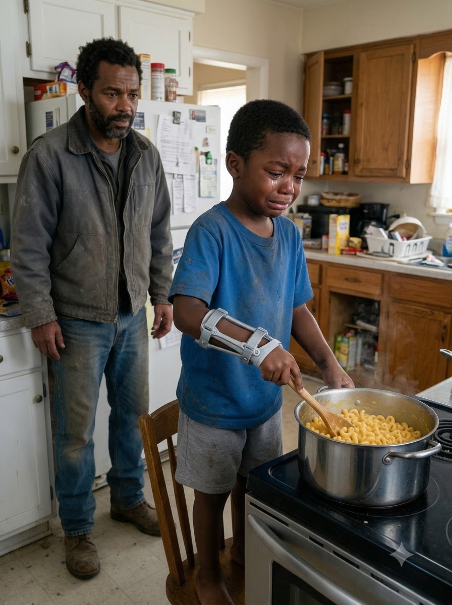 I Came Home Early From the Oil Rig and Found My 8-Year-Old Son Cooking With a Burned Arm—What He Wrote on My Old Phone Changed Everything