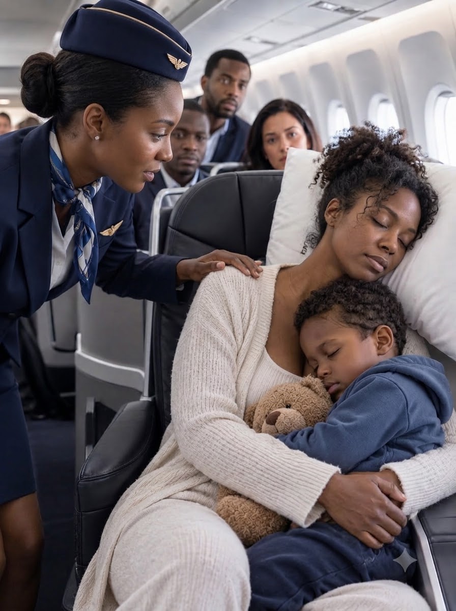 A Single Mom Was Sleeping in Seat 8A When the Captain Asked for a Fighter Pilot—Then He Recognized Her and Went Pale