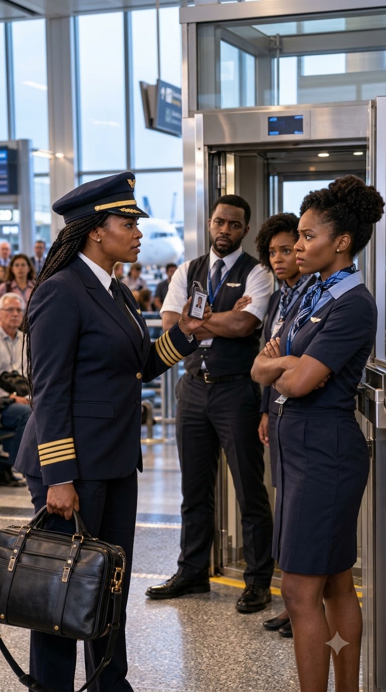 AIRLINE STAFF BLOCKED A BLACK FEMALE CAPTAIN FROM BOARDING—15 MINUTES LATER, THEIR OWN MANAGER EXPOSED THE TRUTH