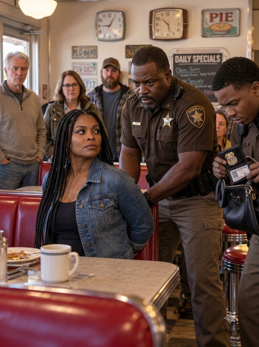 A Corrupt Sheriff Handcuffed Me in a Diner and Called Me Powerless—Then His Deputy Opened My Wallet and Discovered I Was a Federal Judge