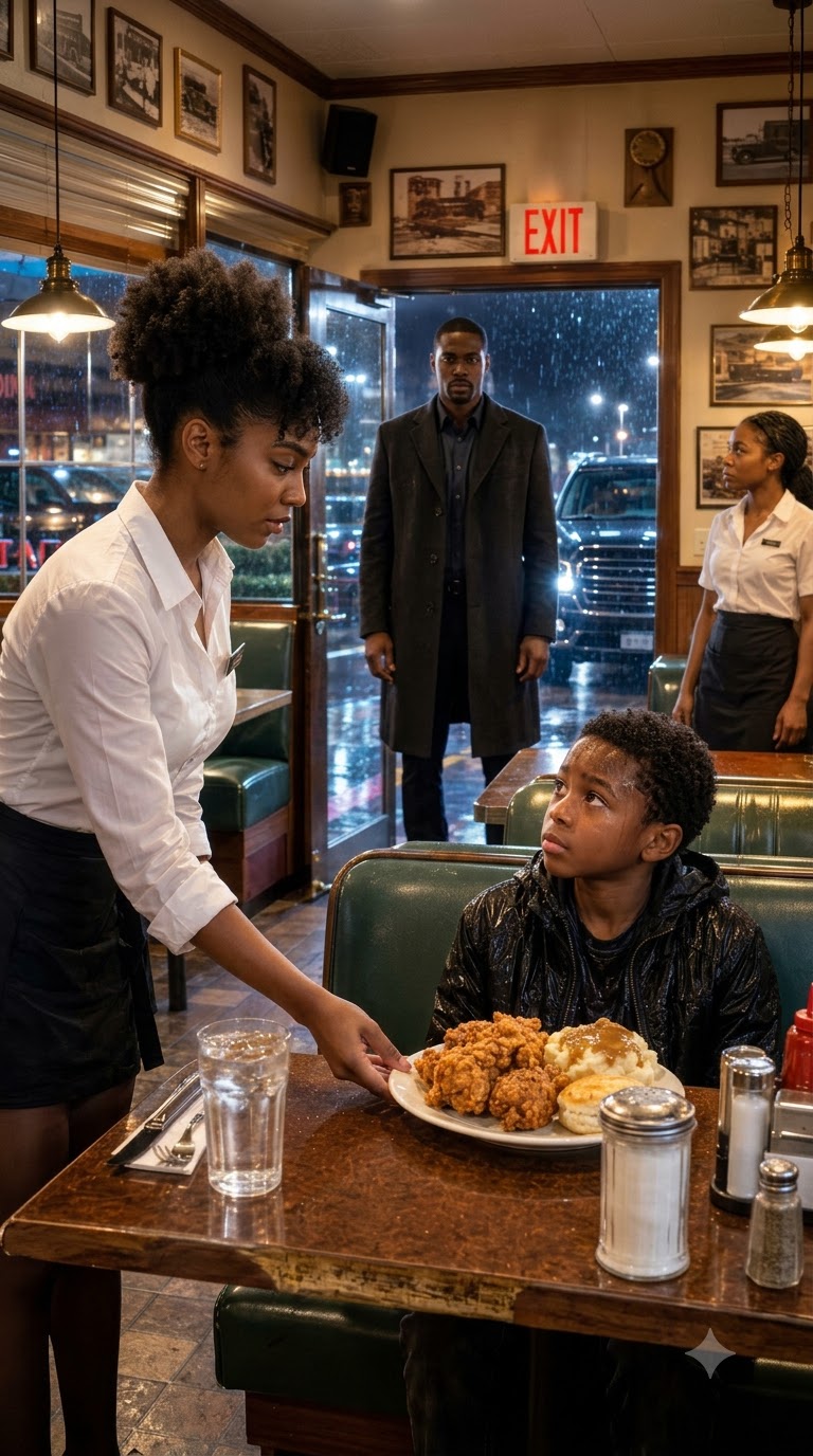 A Hungry Little Boy Walked Into My Diner During a Storm—Hours Later, His Mafia Boss Father Arrived With Three Black SUVs and Said Five Words That Changed My Life