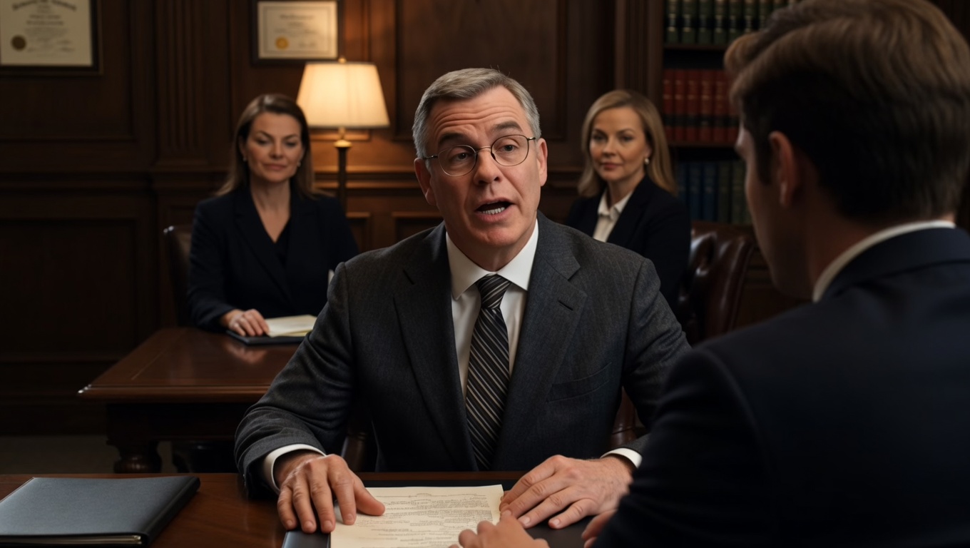 The lawyer cleared his throat, the sound sharp and intrusive in the heavy silence of the estate’s grand library.