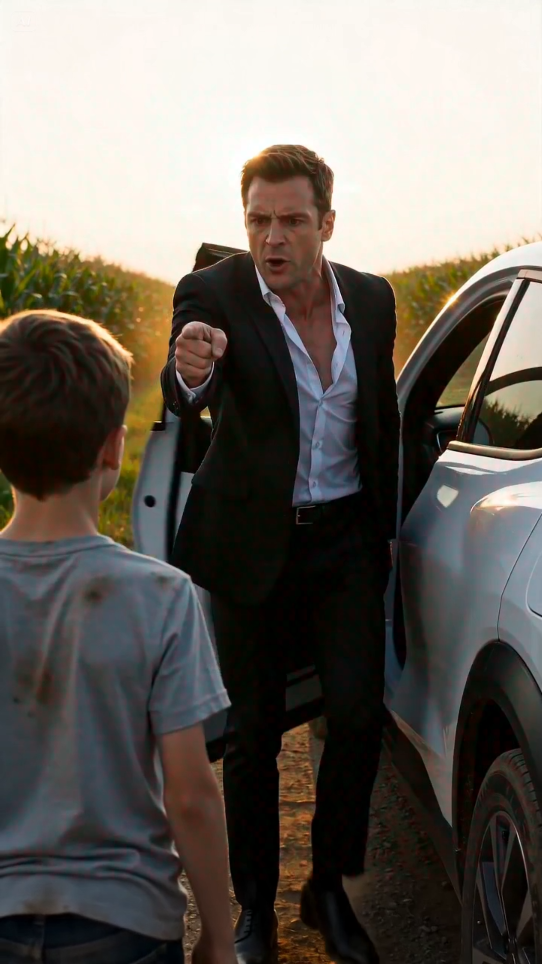 The splash hit the car before the man even registered the boy's existence.