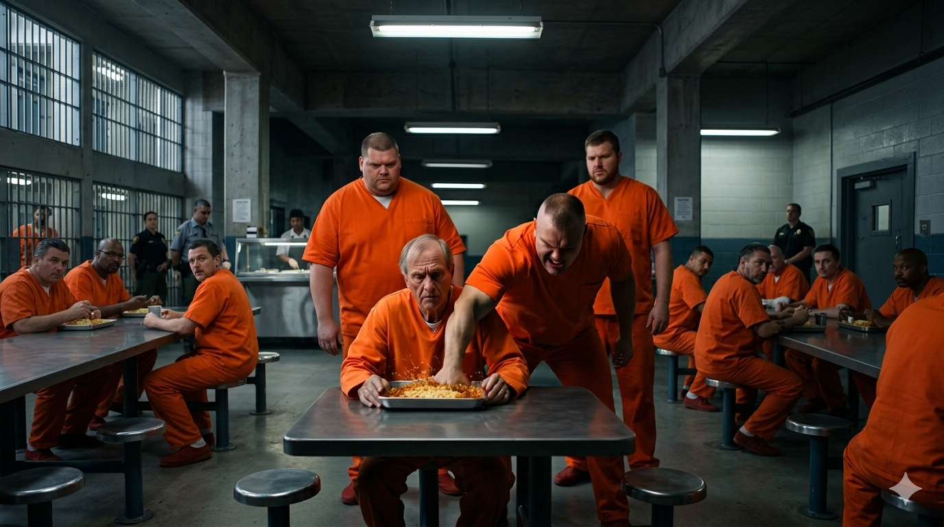 The cafeteria was loud in the way prisons allowed noise to exist: contained