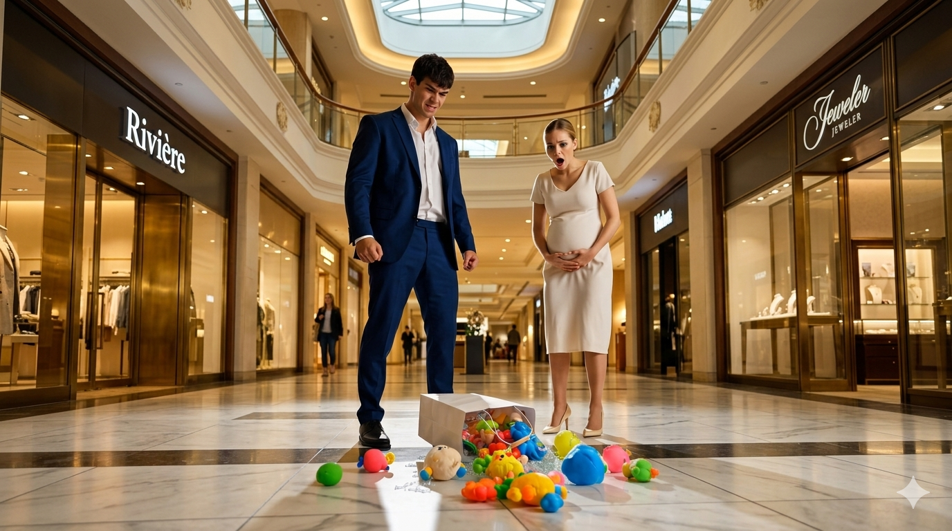 The luxury shopping gallery looked like the kind of place where humiliation was never supposed to happen