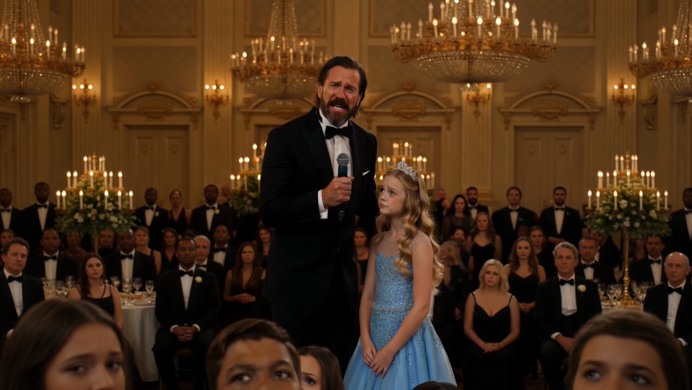 The chandeliers of the Harrington estate hung like constellations of captive stars, casting a brilliant, unforgiving light across the polished marble floors. Crystal flutes clinked with rhythmic perfection, and the ambient hum of high society drifted through the cavernous ballroom.