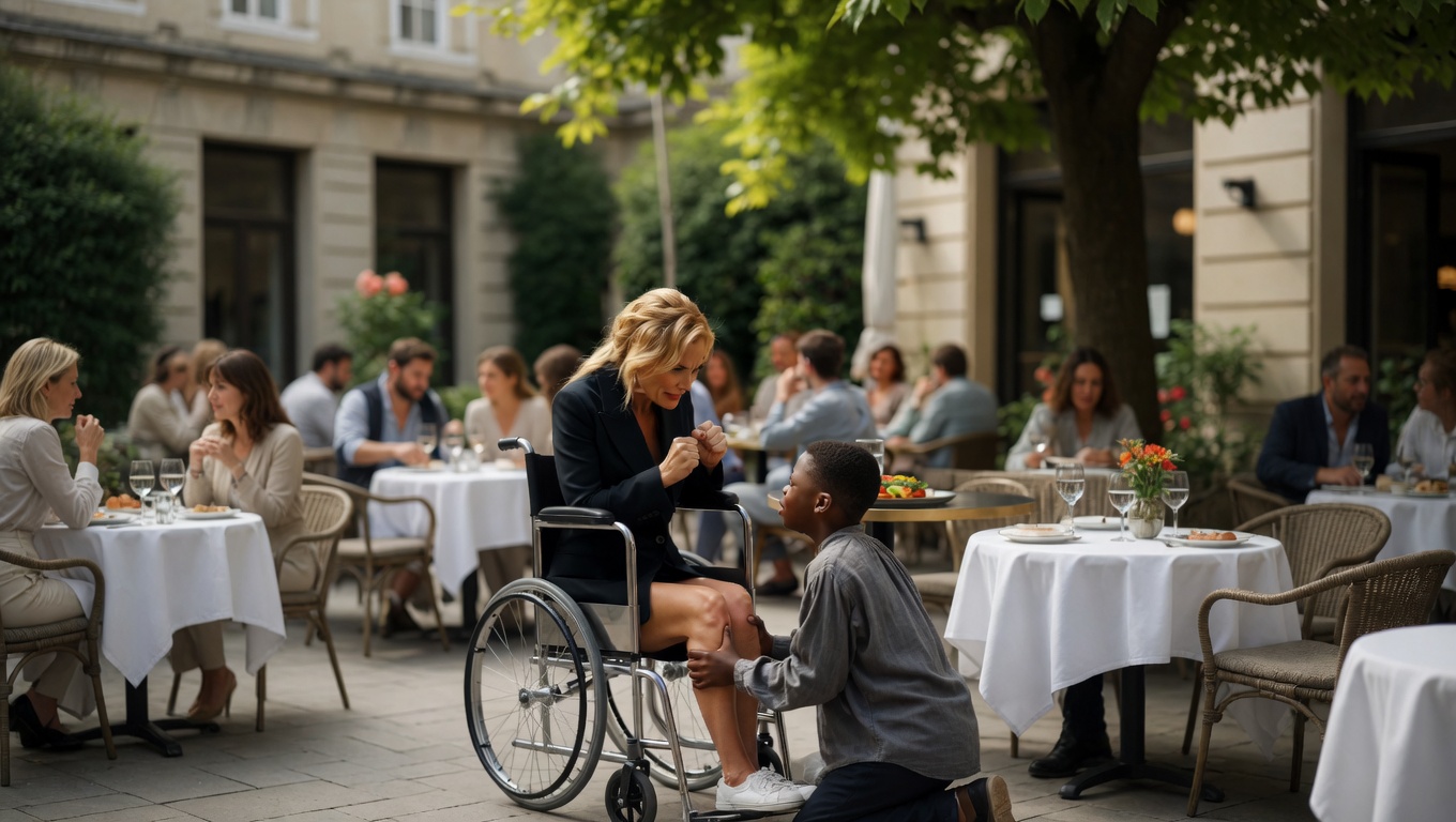 The café was a sanctuary of refined consumption, a sunlit courtyard thick with the clink of porcelain, the scrape of silverware on polished mahogany, and the low, self-satisfied murmur of wealthy appetites.