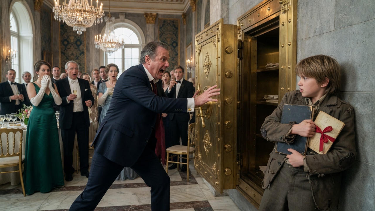 The rich guests laughed before the boy even touched the safe.