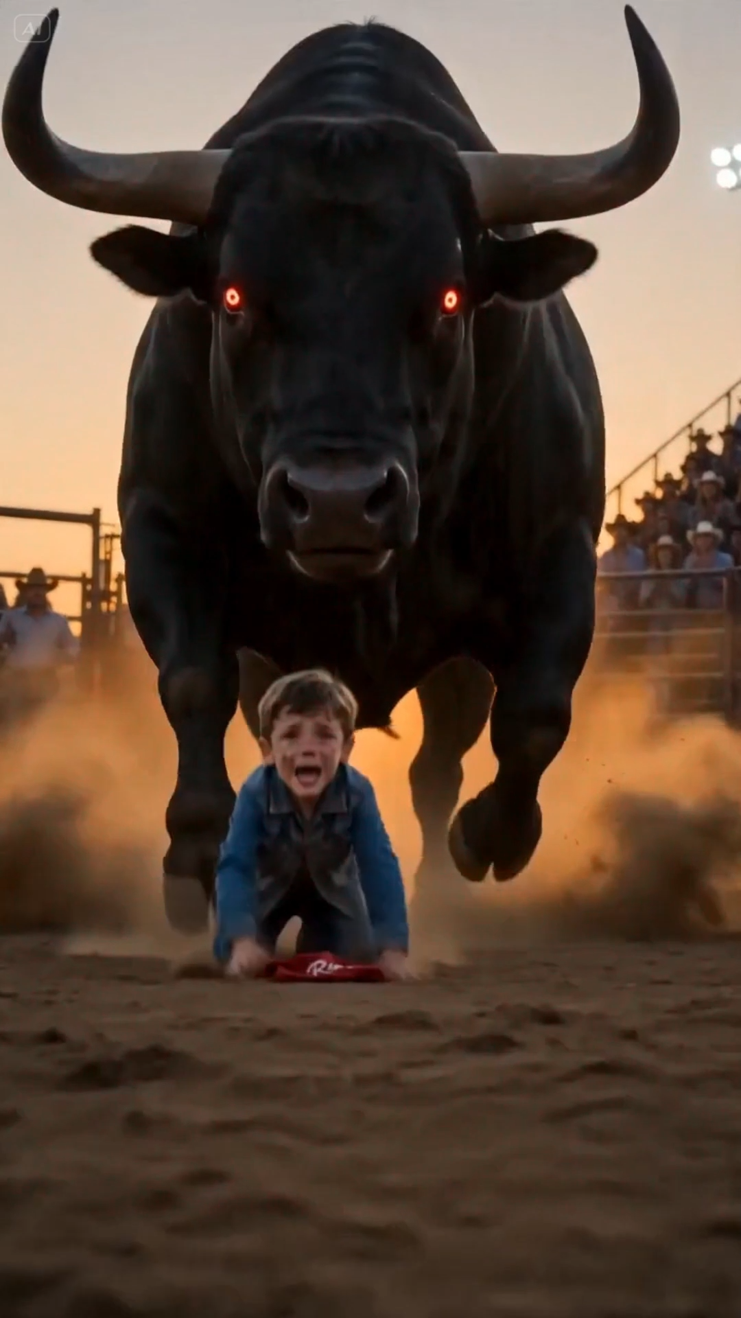 The red bandana trembled in the rodeo dirt with two initials the announcer recognized.