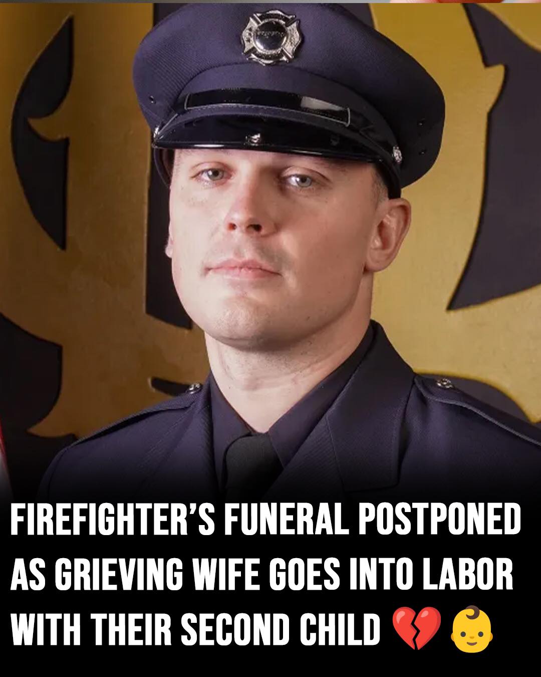 Firefighter’s funeral postponed as grieving wife goes into labor with their second child