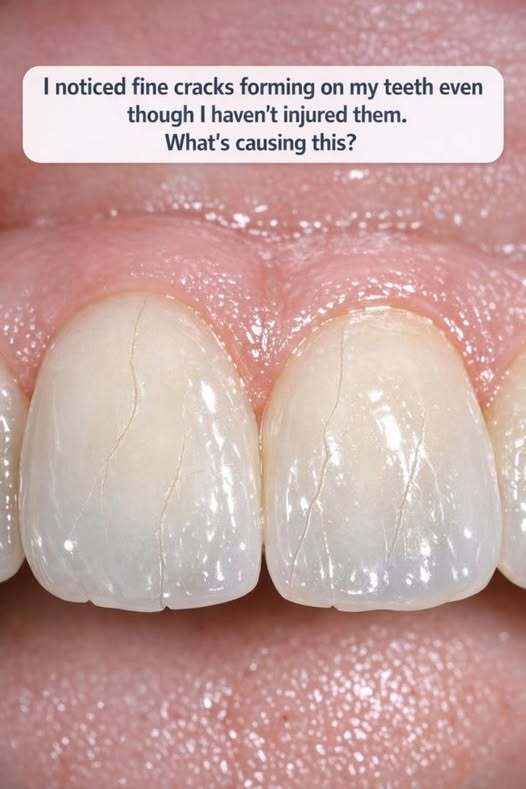I noticed fine cracks forming on my teeth even though I haven’t injured them. What’s causing this?.
