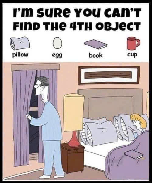 Can you spot the book egg cup and pillow