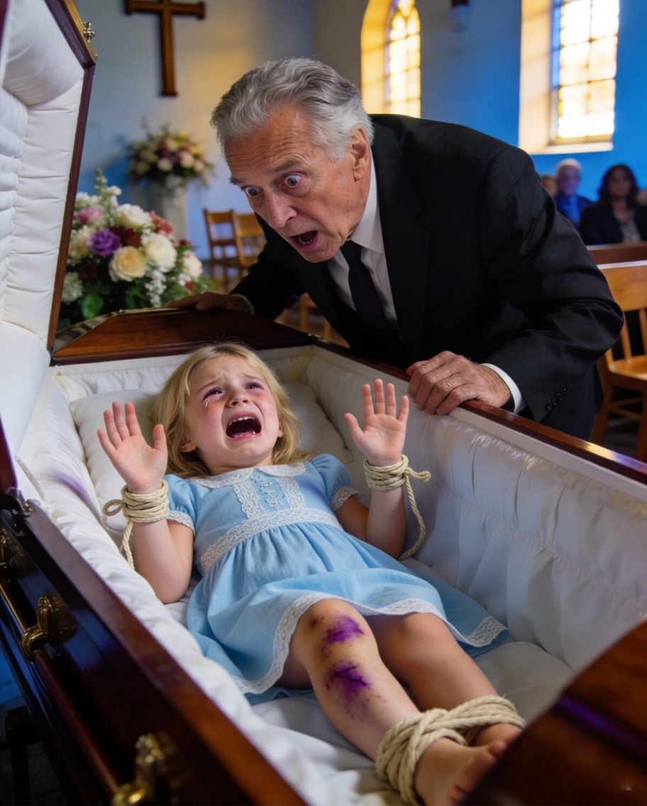 Grandpa opened his granddaughter’s casket to say goodbye… and the girl, who everyone thought was dead, opened her eyes and whispered: “Don’t let Dad Take Me Back… ”😱