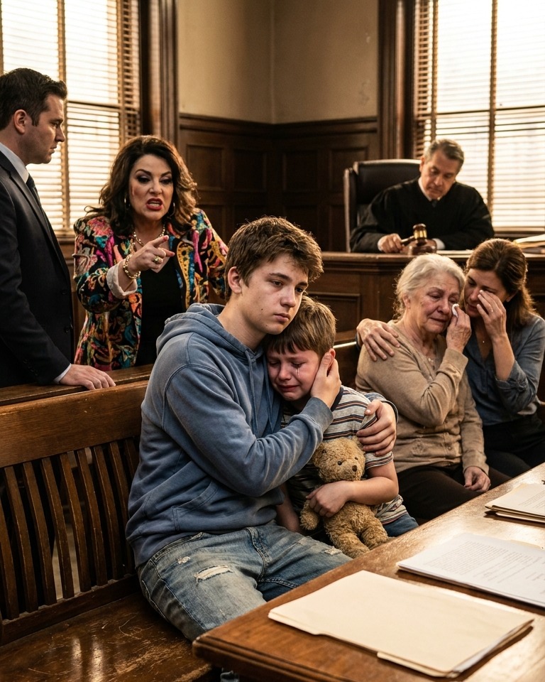 At 14, He Raised His Little Brother Alone… But Their Mother Returned at the Custody Hearing With a Secret That Left the Entire Courtroom Frozen