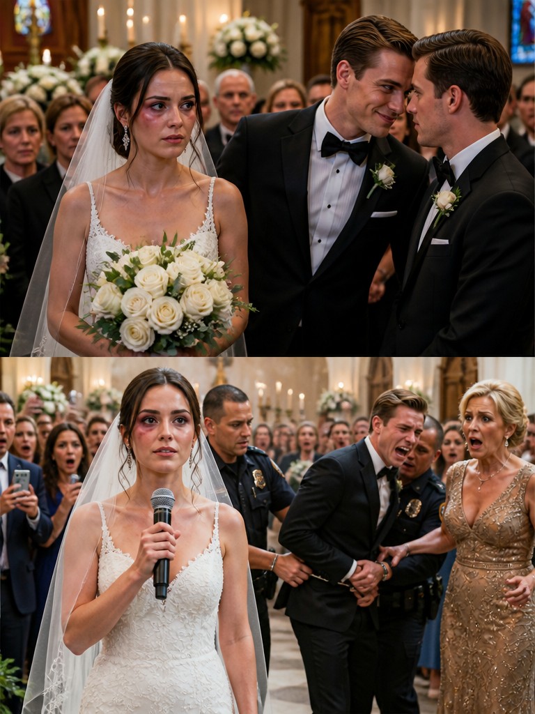 I walked into my own wedding with a black eye hidden under makeup, and the man waiting at the altar smirked like he owned me. Then I heard him whisper, “Let her learn her lesson.” So when the vows began, I took the microphone and said, “My future was never going to include silence.” The video started playing, the room went still, and in one brutal minute, everything shattered