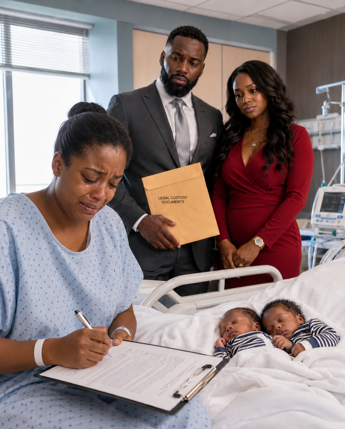 Three days after an emergency C-section, my husband arrived with his assistant to force me to sign the divorce papers so he could keep our twin daughters.